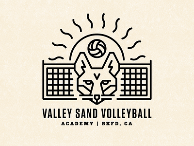 Sand Fox animal california fox logo monoline sand sport sun volleyball