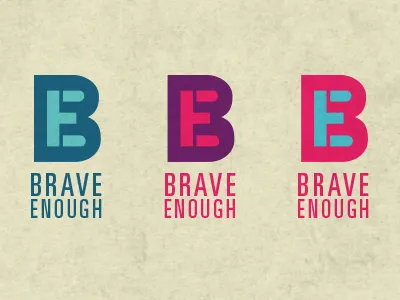 Brave Enough blue initial inside logo