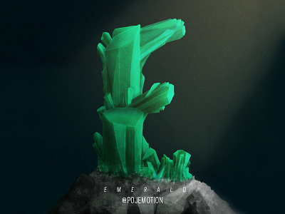 Emerald alphabet e emerald illustration photoshop