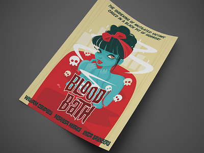 Blood Bath amp bath blood blue horror movie poster poster red retro yellow