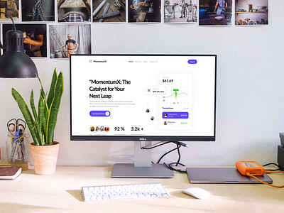 MomentumX - Landing Page dribbble landingpage new saaslandingpage shot uiux userinterface webdesign