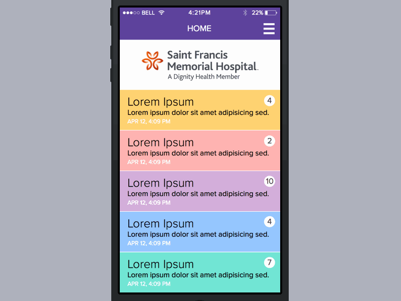 Health Monitoring iPhone app app gif health ios iphone mobile monitoring ui ux