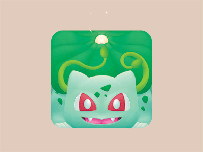 Taking in sunlight adorable animated bulbasaur gif icon illustrator pokemon vector