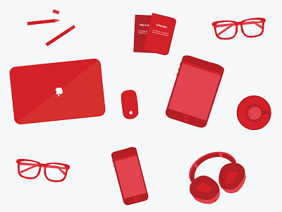 Tech Illustration apple form hipster illustration mac red sign up sign up page technology wip