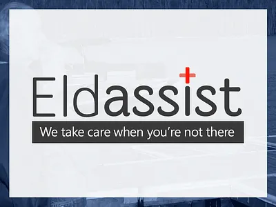 Eldassist Logo assist blue elderly logo red startup weekend