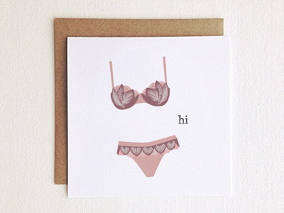 Paper Goods bra card hi lingerie square card stationery underwear