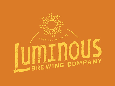 Luminous Opt 2 barley beer branding hand drawn logo luminous sheridan sun texture