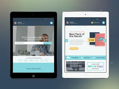 Atech Mobile View e commerce flat gradient hosting space themeforest ui ux web web design website
