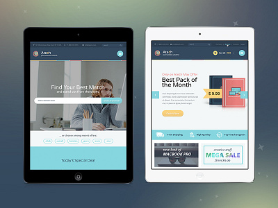 Atech Mobile View e commerce flat gradient hosting space themeforest ui ux web web design website