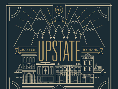 UPSTNY Tribute gold icon illustration line art new york upstate