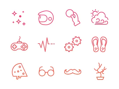 RetinaIcon Set android icons ios light line minimal outline perfect pixel retina set