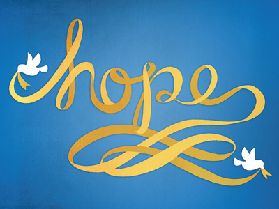 Hope Holiday Card lettering