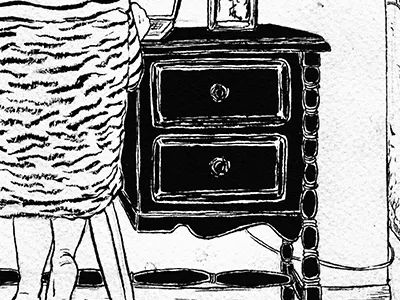 Ink Experiments desk drawing illustration ink