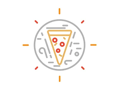 Pizza Symbol abstract lines pizza stroke symbol