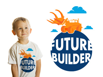 Future Builder Tee builder construction design event future illustration kids tshirt