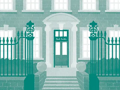 Paul Smith Nottingham Flagship Store illustration painted shop textured watercolour