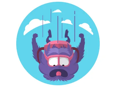 Extreme Sports badge flat icon parachute sky dive sports