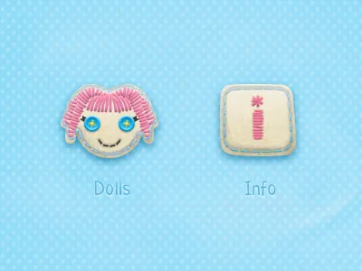 App buttons app blue button doll dots info lovely pink