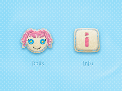 App buttons app blue button doll dots info lovely pink