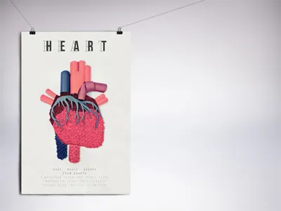 Heart//Poster handmade heart obliviù paper poster triangle