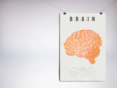 Brain//Poster brain handmade obliviù paper poster triangle