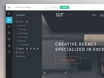 Dashboard UI admin dashboard editor menu sidebar ui web