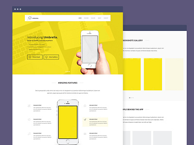 Upcoming Freebie!!! app app launch freebie landing page mobile responsive sneakpeak umbrella website wip yellow