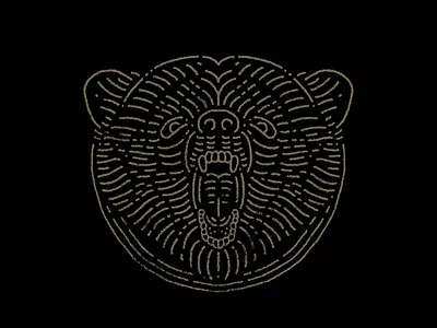 Bear apparel bear branding hand drawn icon illustration line art logo texture