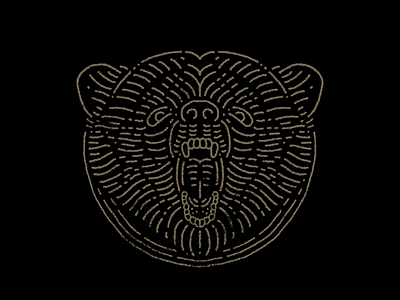 Bear apparel bear branding hand drawn icon illustration line art logo texture