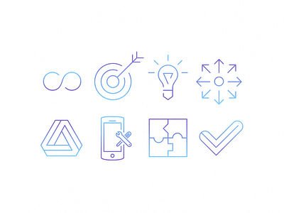 i2: icons check configuration icon idea light mark mobile pictogram puzzle