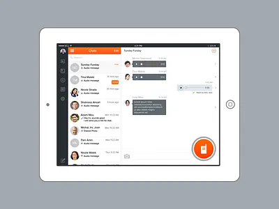 iPad app app bubbles chat design detail ios7 ipad modern ptt