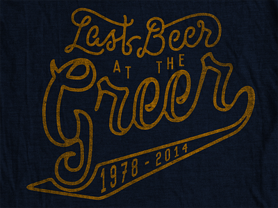 Last Beer At The Greer design hand drawn illustration lettering pen and ink t shirt design
