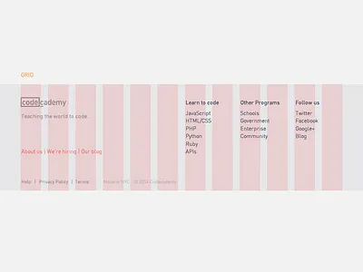 Footer + Grid codecademy footer grid interface navigation ui ux