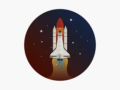 Space Shuttle circle illustration rocket series shuttle space