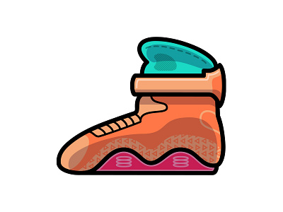 Fly Kick #2 badge digital drawing icon illustration illustrator shoe sticker