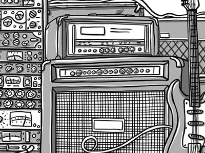 Buttons & guitars & amps & cables amp cintiq grey guitar photoshop wacom