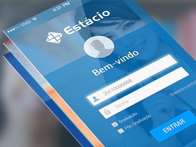 Login screen - Campus virtual concept concept estacio flat interface ios iphone minimal mobile navigation project ui ux