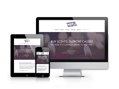 Responsive Showcase for Common Scents apple branding design digital ecommerce imac layout mobile mockup responsive ui web