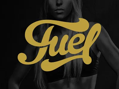 Fuel athlete branding fitness flourish font fuel logo swoosh type typography