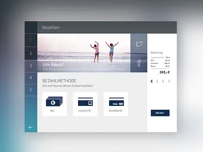 Payment Screen blue flat graphic design interaction design interface payment screen shop terminal transparency ui white