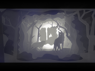 Wolf Tole 3d blender paper tole