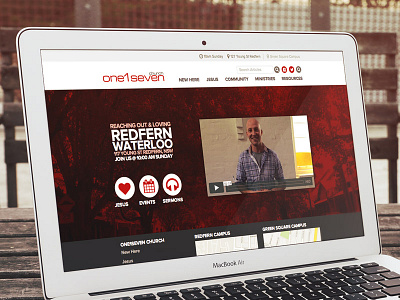 on1seven church circles crtvmin proxima nova red typography webfont website