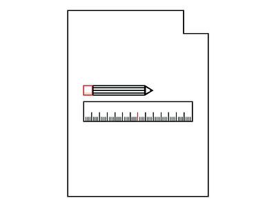 Ruler and Pencil flat icons lines pencil ruler