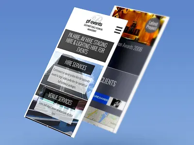 PF Mobile blue grey mobile responsive web design white