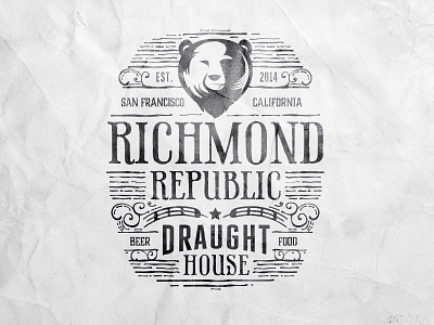 Richmond Republic Draught House bar beer pub spirits typographic