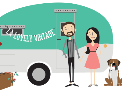 la lovely vintage denver illustration shop teal trailer vintage