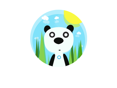 Panda cute design illustration lovely panda squirrel sun