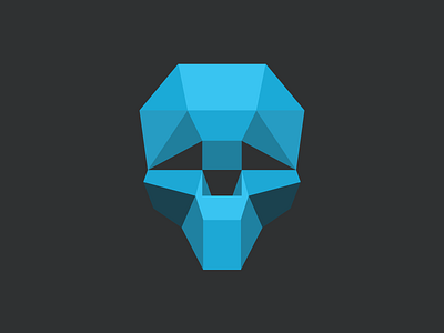Faceted Skull blue faceted illustration oblivion skull