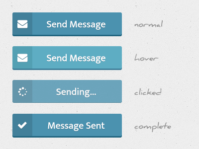 Interactive Buttons 3d blue button buttons design grey icon message states texture typography webdesign