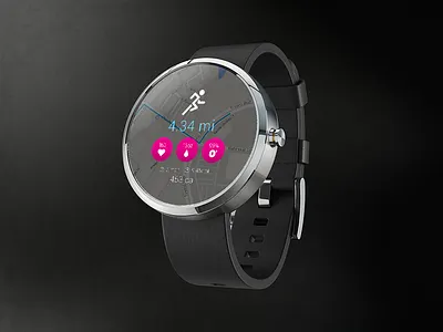 Moto360 App Concept app fitness heart moto360 running tracker